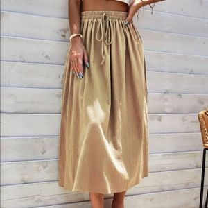 NEW Solid Tie Front A-Line Skirt